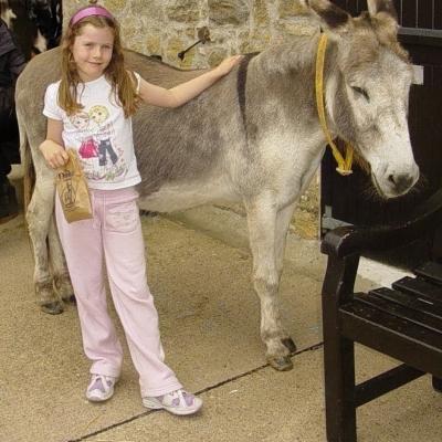 Tamsin with donkey 6 years old Caravan Holiday Exmouth August 2007 2