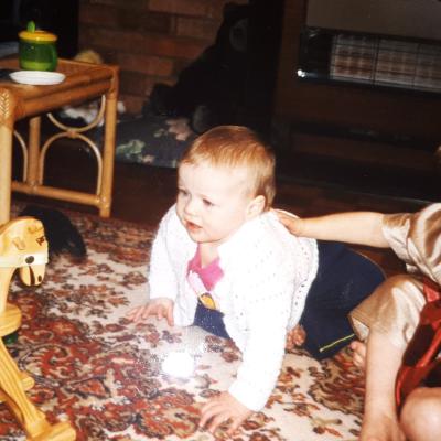 Tamsins first rocking horse 8 months with Shona 2 years old 1